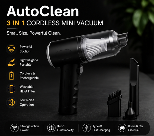 AutoClean 3 in 1 Cordless Mini Vacuum