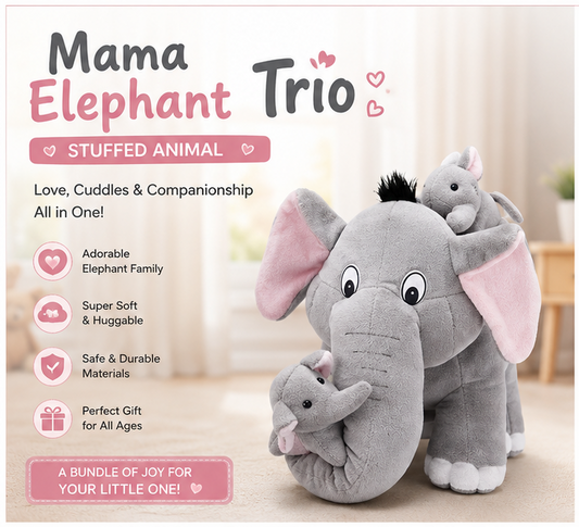 Mama Elephant Trio - Stuffed Animal