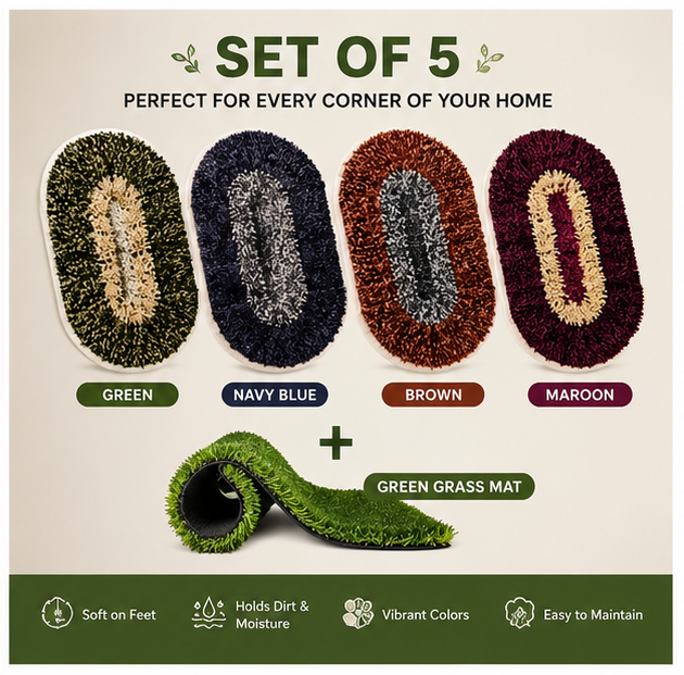 Cotton Comfort Mat Set (5Pc)