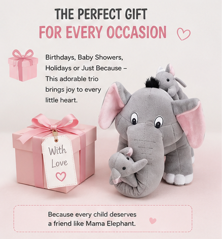 Mama Elephant Trio - Stuffed Animal