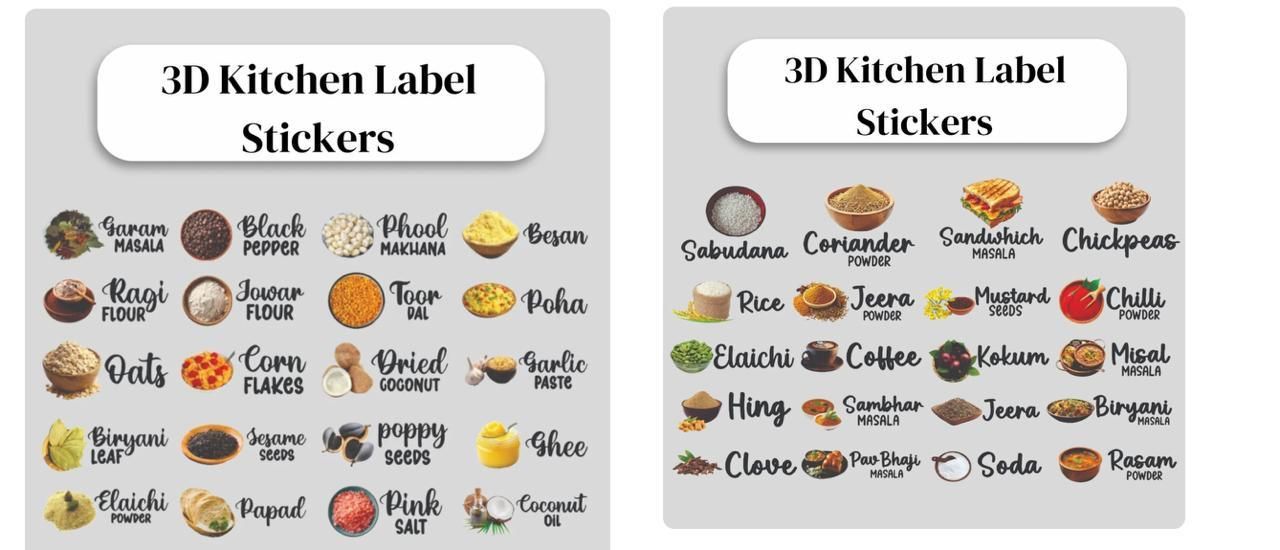 Spice Safe Labels (Pack of  60 Stickers)